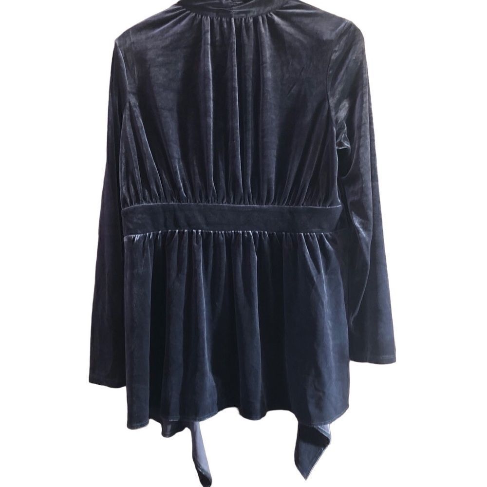 Grace Elements Open Front Ruffle Draped Jacket Gr… - image 4